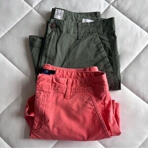 GAP Women's Shorts - Olive Green and Coral